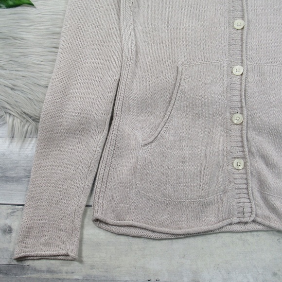TOMMY BAHAMA Gray Lea Hooded Knit Linen Cardigan Button V-Neck Sweater Size XS - Picture 8 of 14
